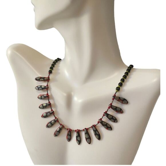 Gorgeous & One of a Kind Juried Artisan Created Polymer Clay 2 sided Necklace. - Picture 6 of 7